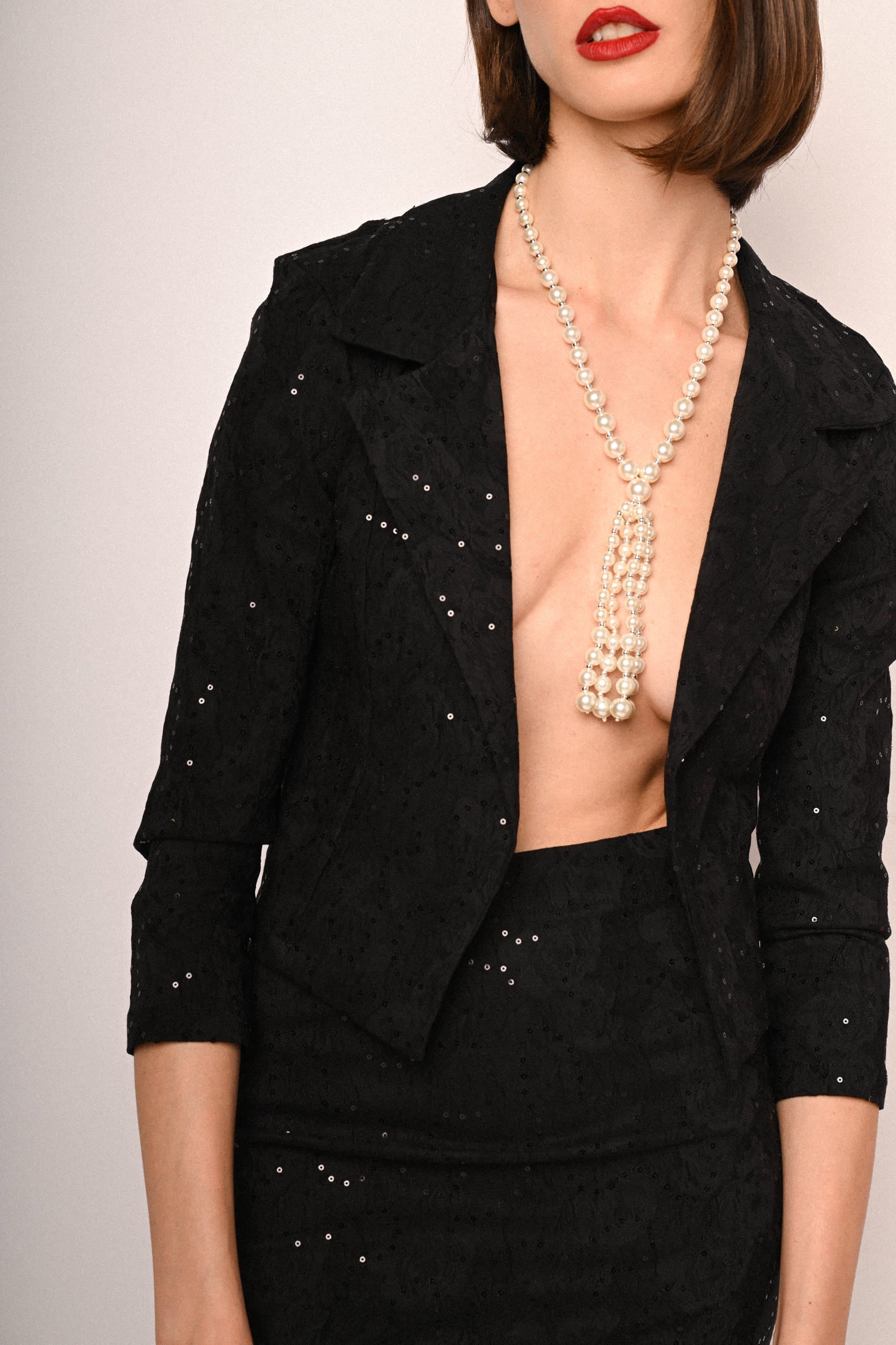 Blazer testurizzato con paillettes