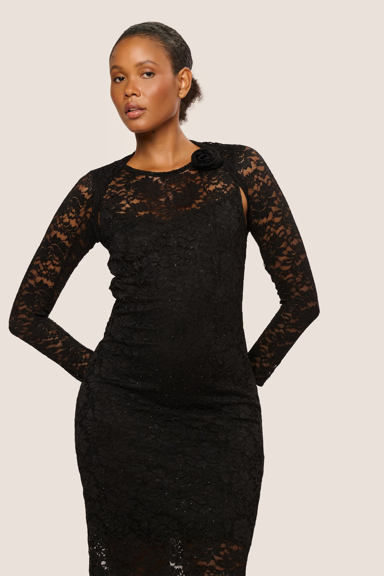 Coprispalle in pizzo con strass