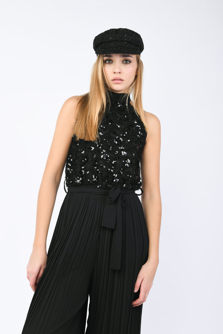 Tuta plissé con paillettes