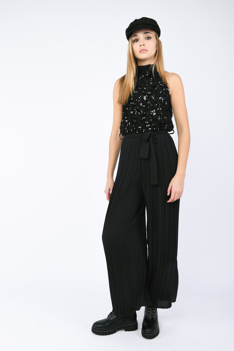 Tuta plissé con paillettes