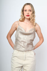 Top in raso lamé
