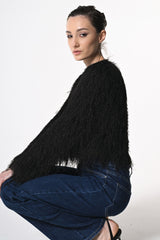 Bolero in piume lamé