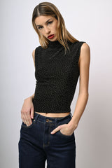 Lupetto con strass all-over