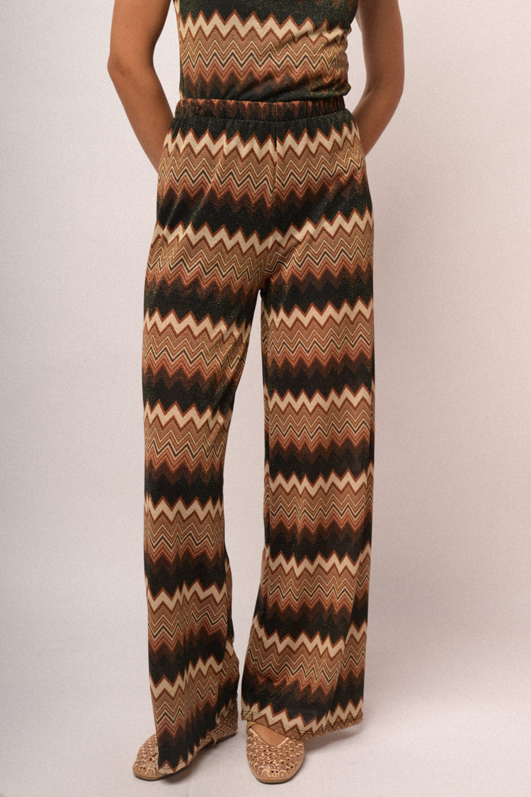 Pantaloni zig zag lurex