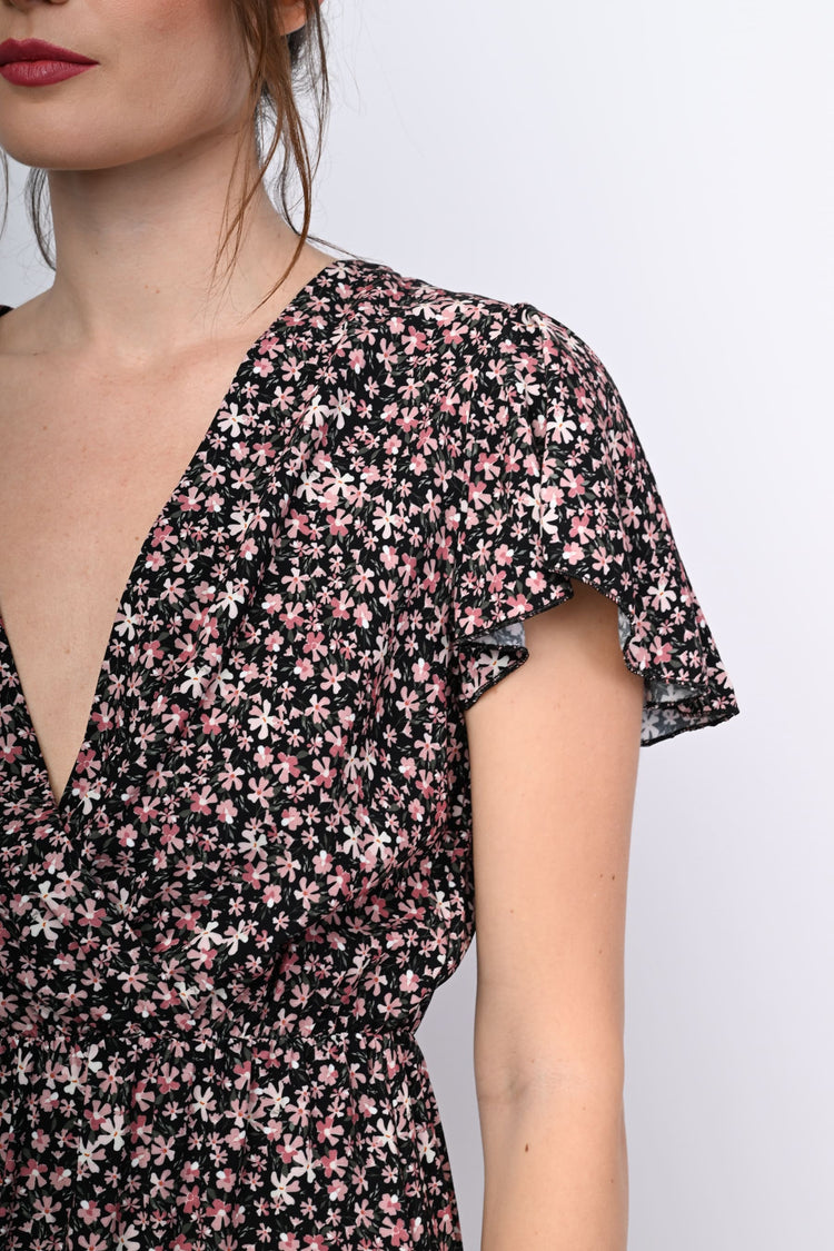 Mini abito a stampa micro floreale