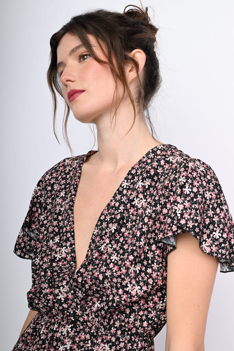 Mini abito a stampa micro floreale