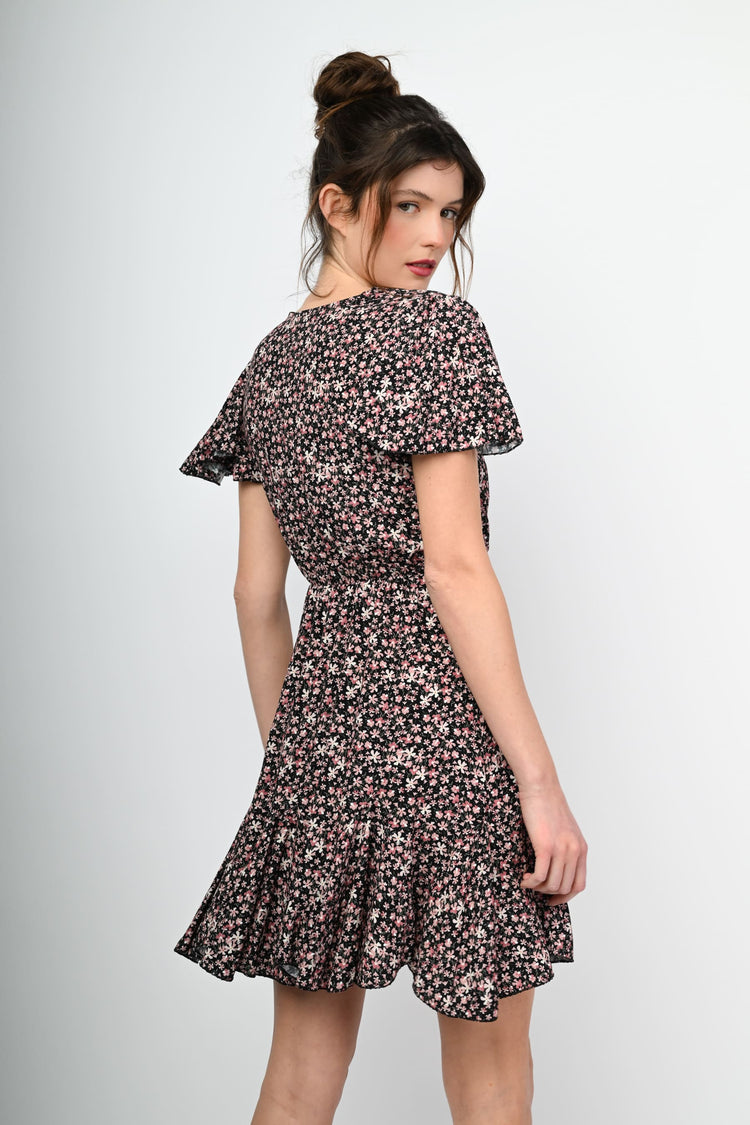 Mini abito a stampa micro floreale