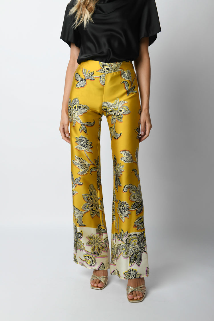 Pantaloni palazzo a stampa floreale