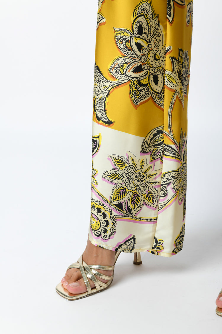 Pantaloni palazzo a stampa floreale