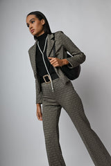 Pantaloni svasati in jacquard