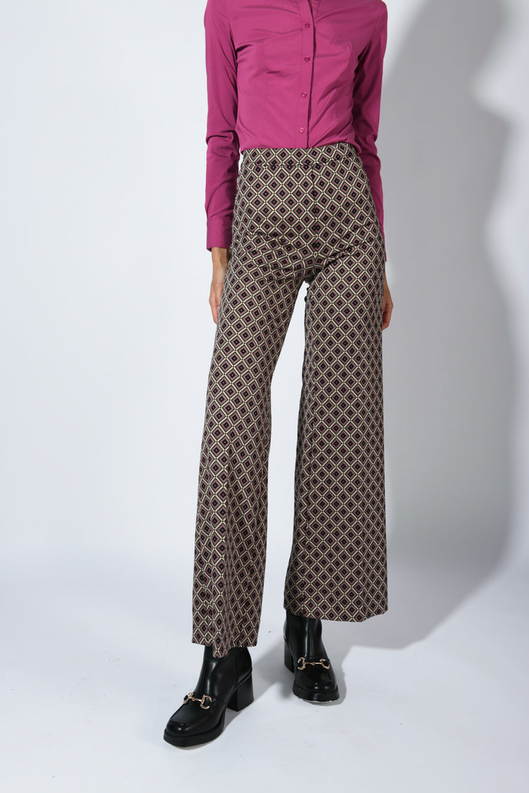 Pantaloni palazzo a stampa geometrica