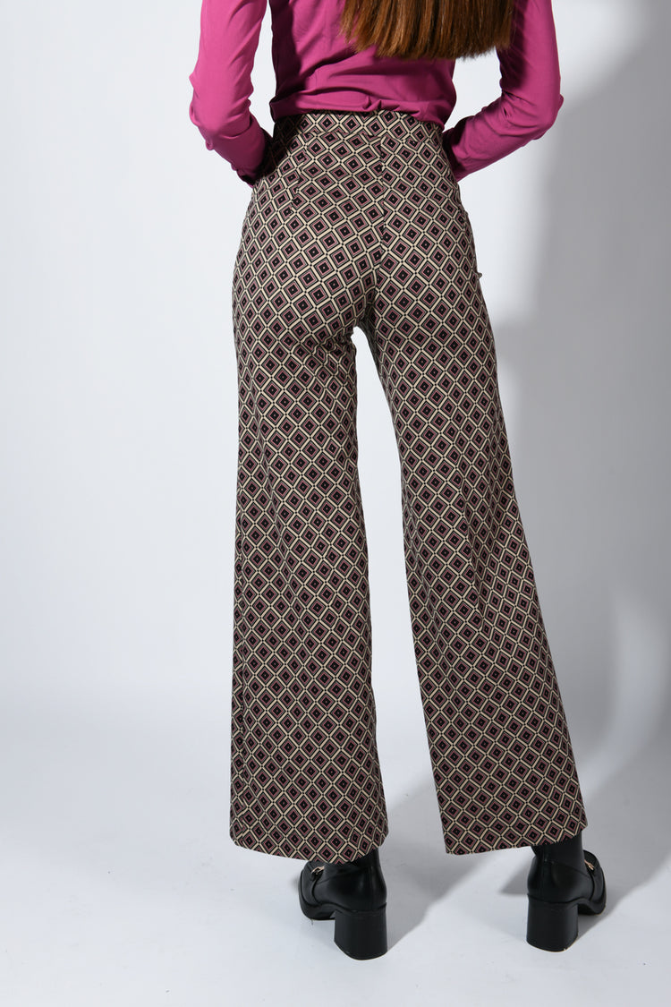 Pantaloni palazzo a stampa geometrica