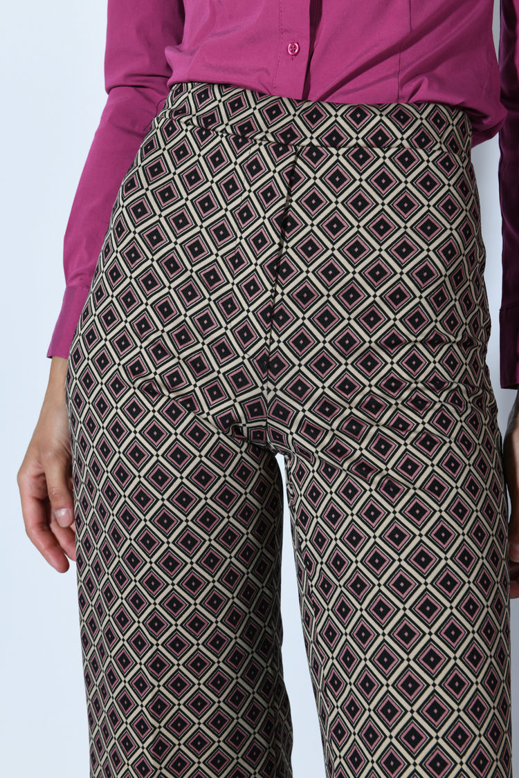 Pantaloni palazzo a stampa geometrica