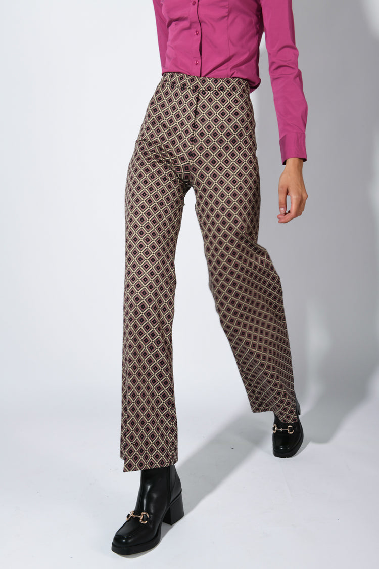 Pantaloni palazzo a stampa geometrica