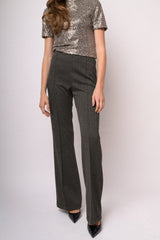 Leggings flare a spina di pesce grigio antracite