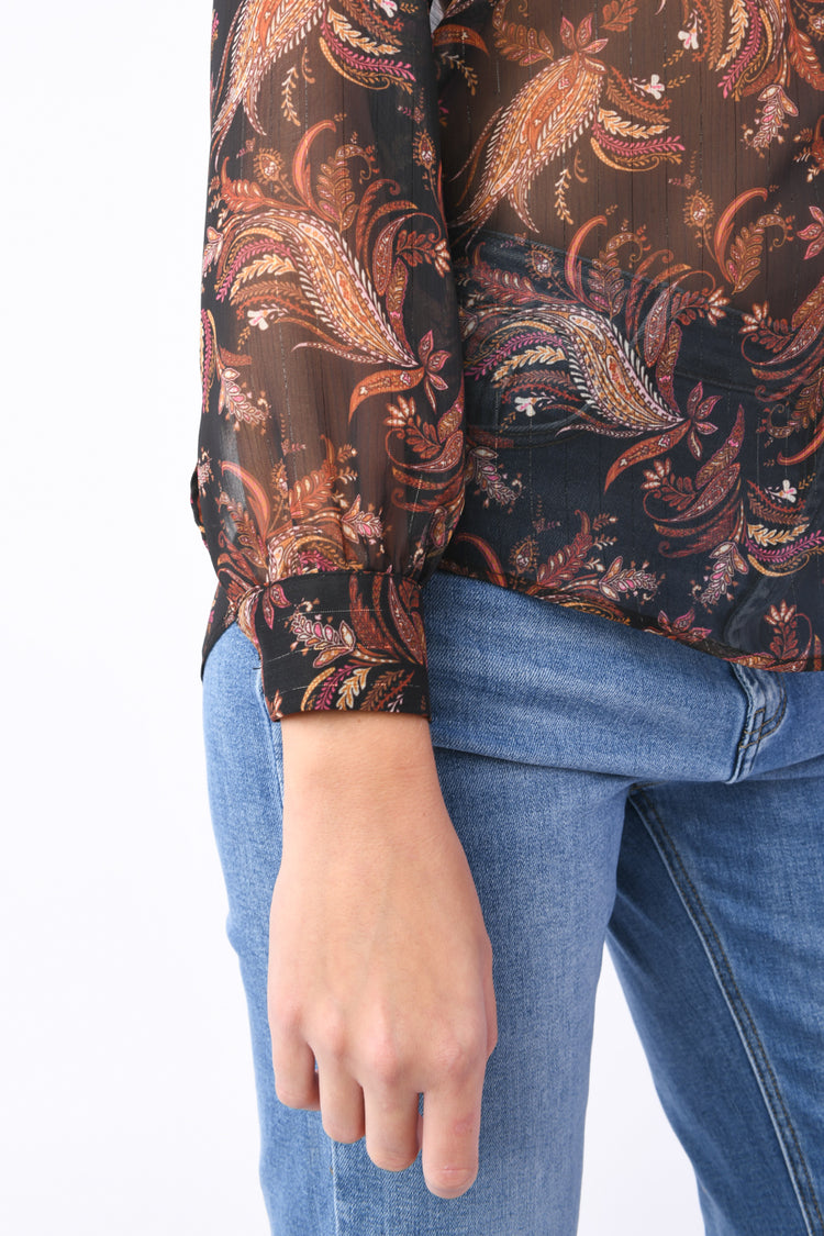Camicia in georgette a stampa Paisley