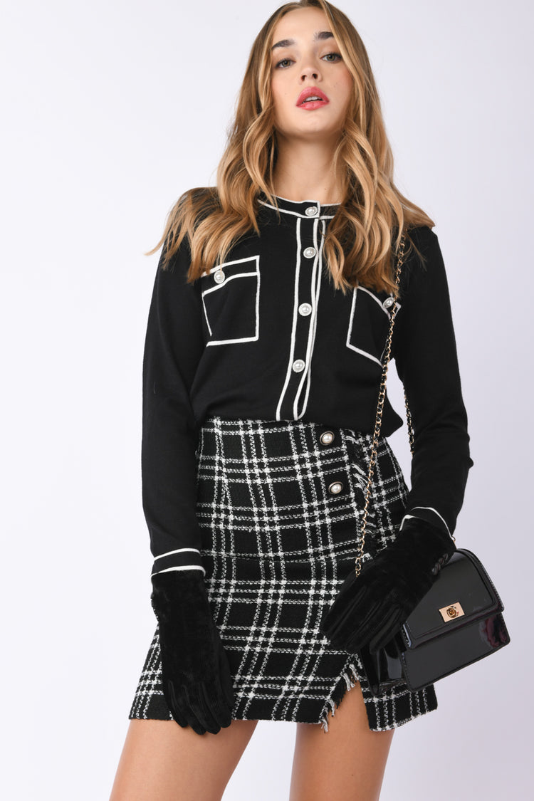 Minigonna in tweed check