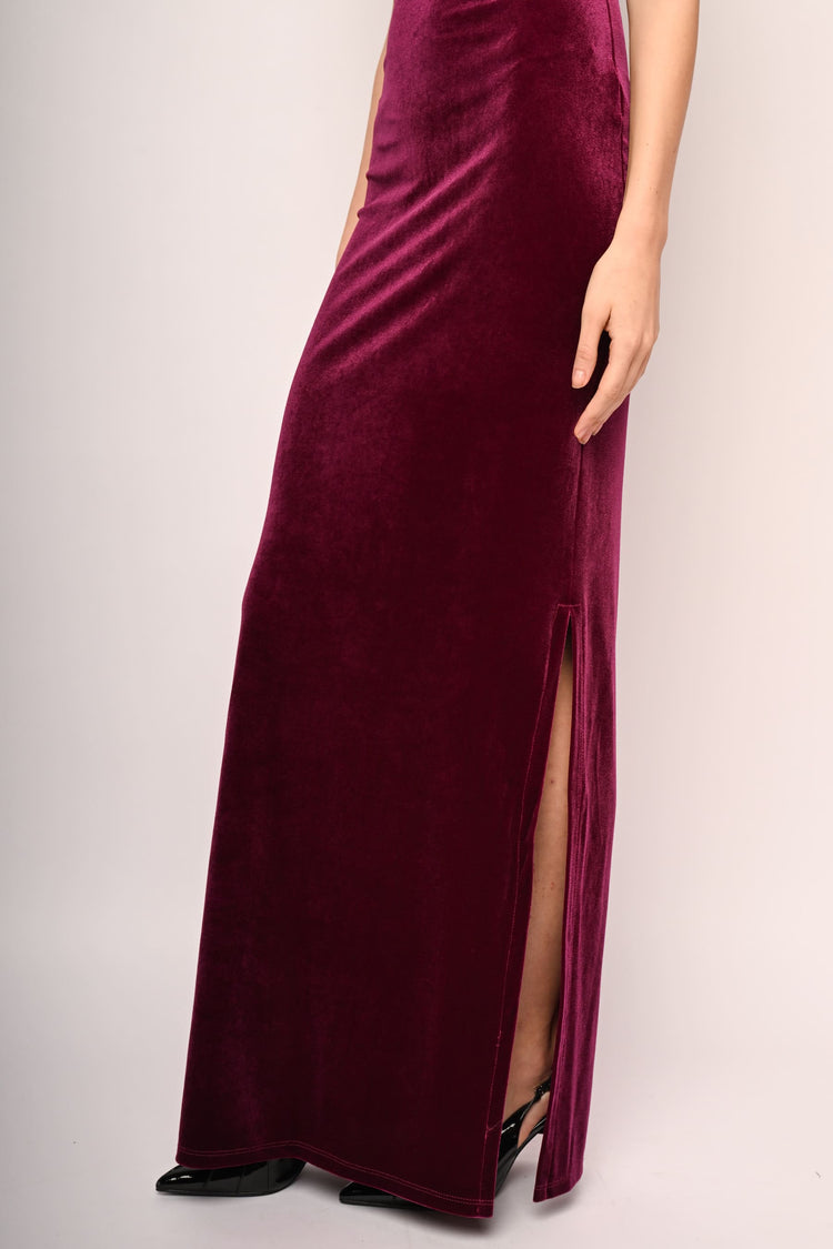 Abito in velluto con fascia