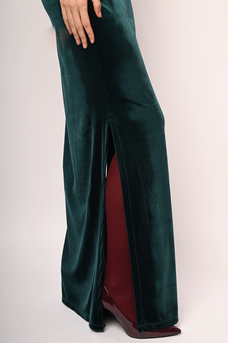 Abito in velluto con fascia