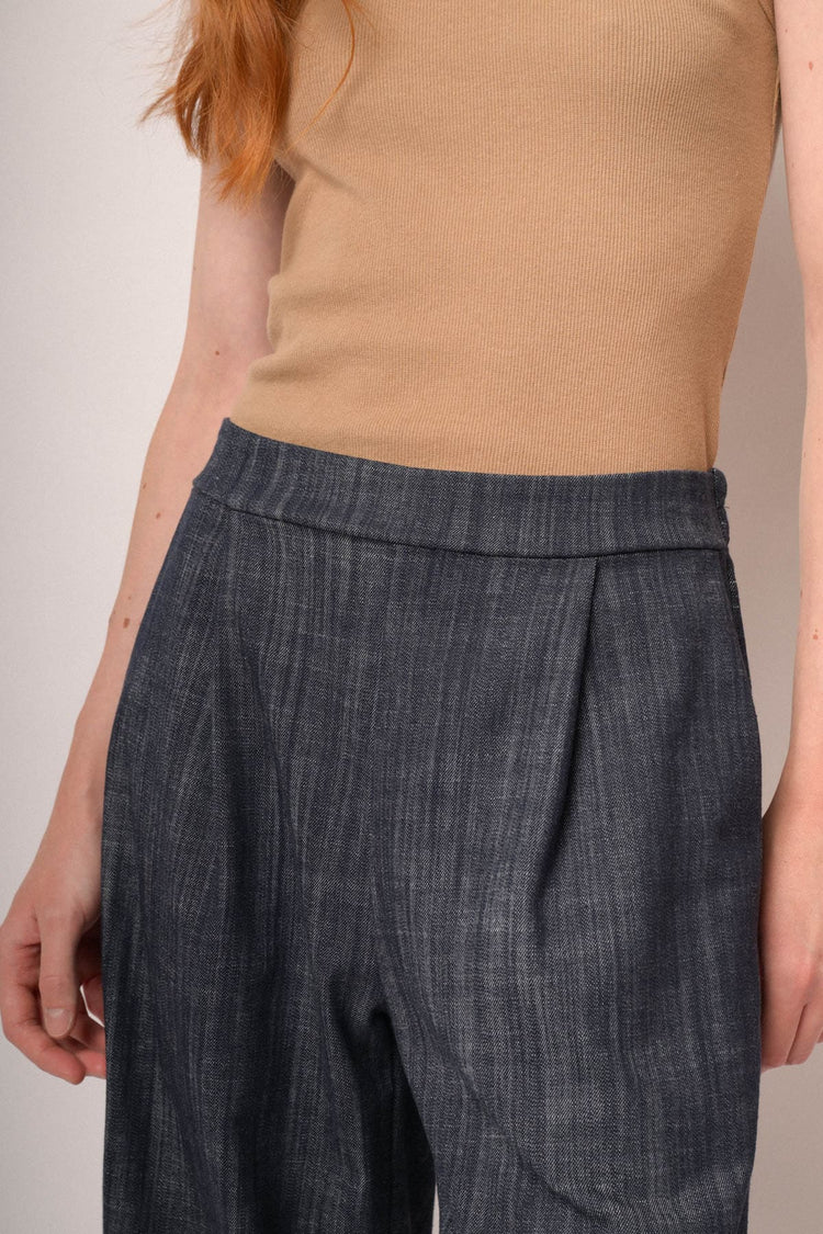Pantaloni baggy corti denim