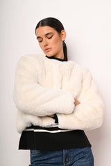 Giacca corta in faux fur