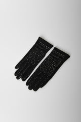Guanti con strass e fiocchetto