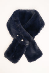 Collo peloso con tre sfere blu
