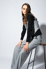 Camicia con strass al colletto