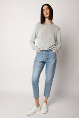 Jeans con strass all-over