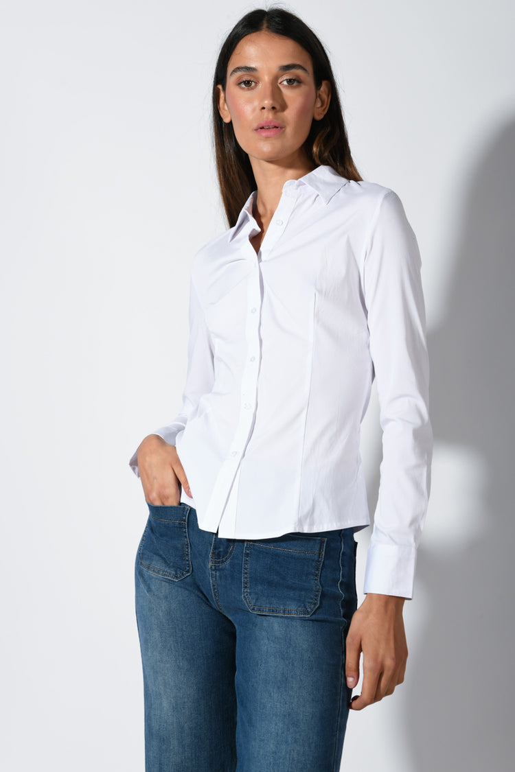 Camicia misto cotone stretch