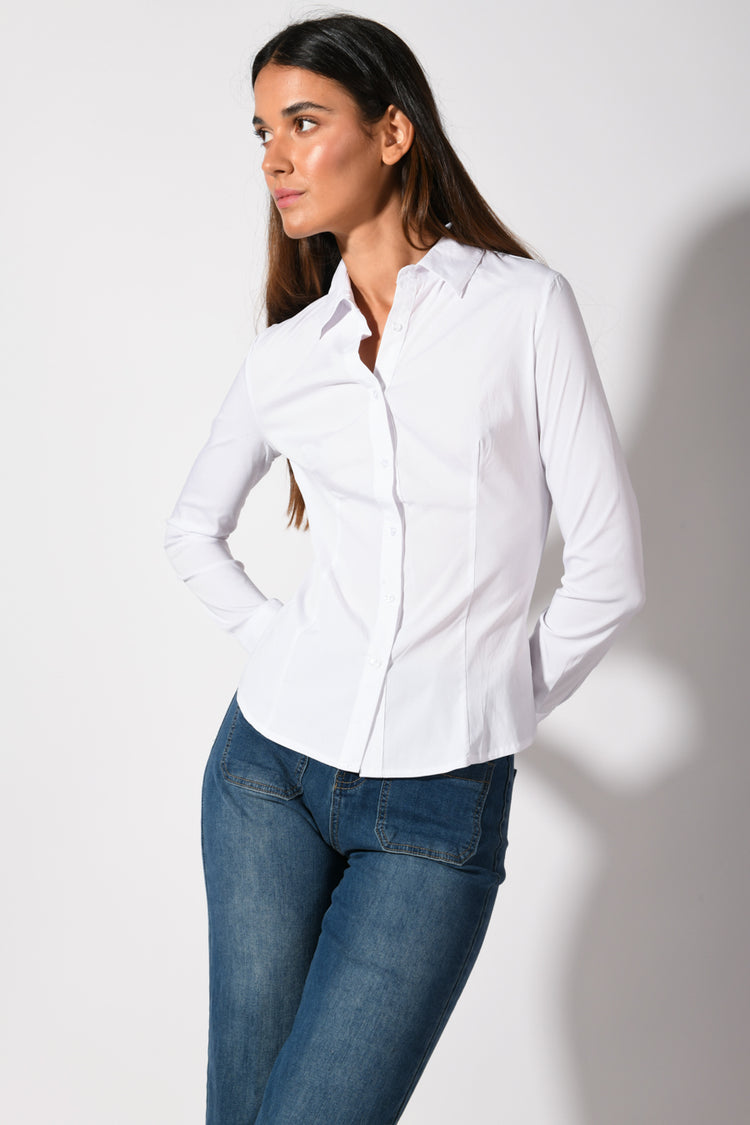 Camicia misto cotone stretch