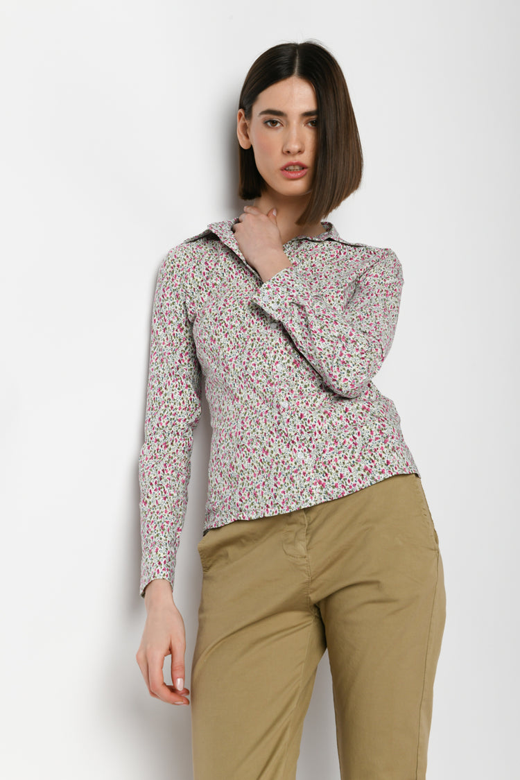 Camicia a stampa micro floreale