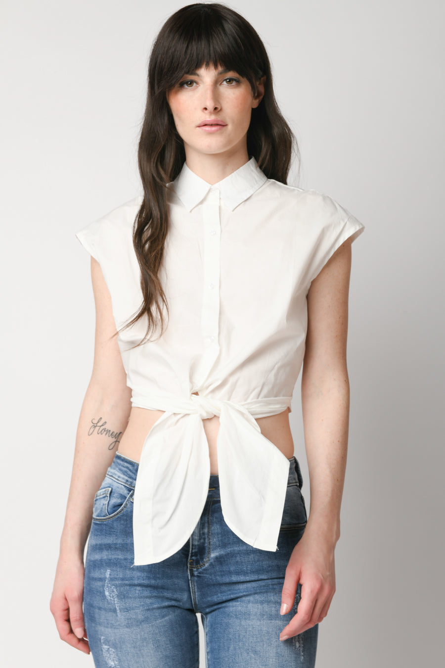 Camicia crop con nodo – Nunalie - Main Image