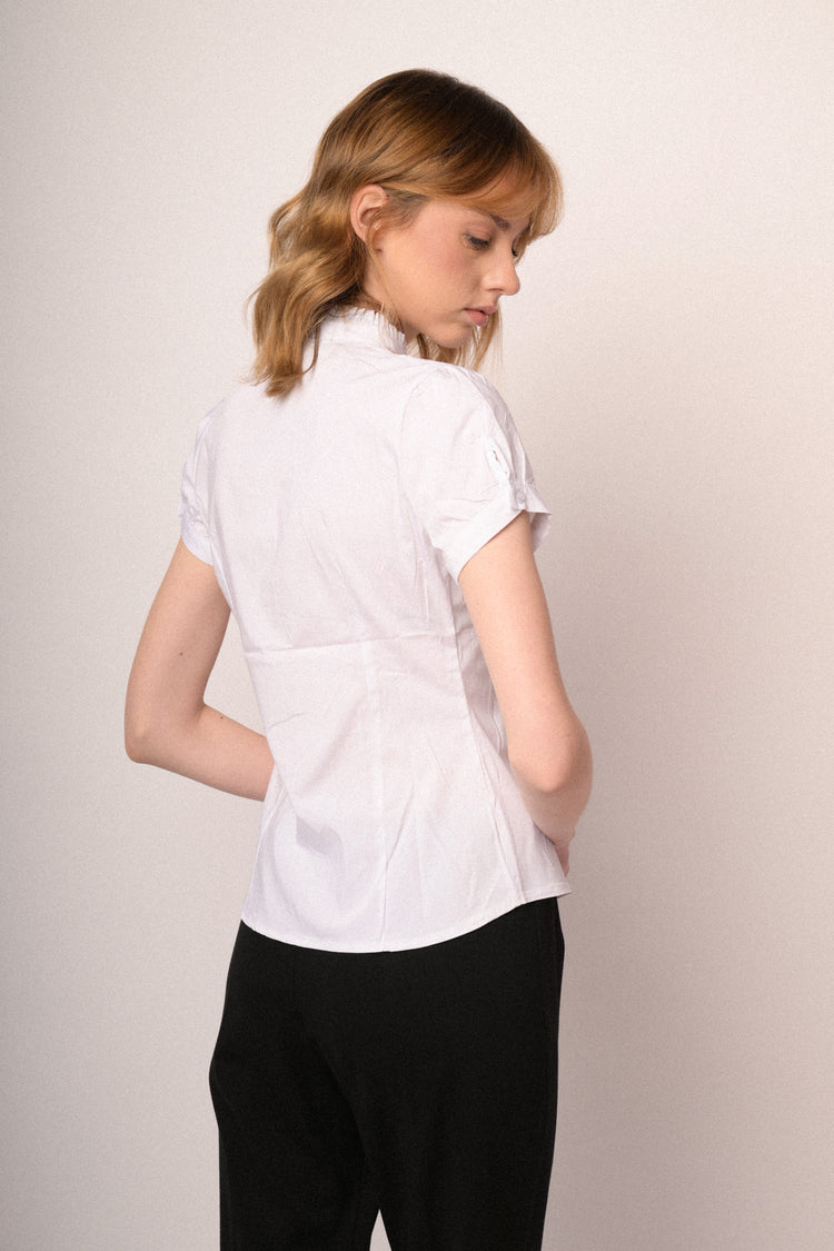 Camicia con colletto rouches