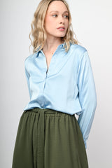 Camicia in raso con colletto gioiello