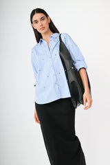 Camicia a righe con cristalli