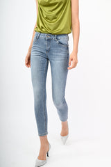 Jeans skinny con strass all-over