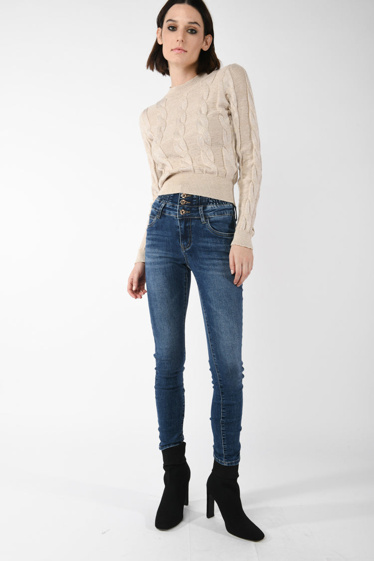 Jeans skinny con vita elasticizzata