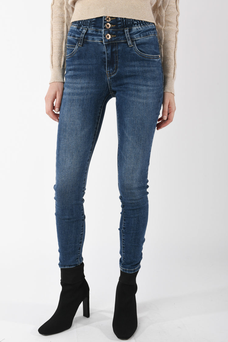 Jeans skinny con vita elasticizzata