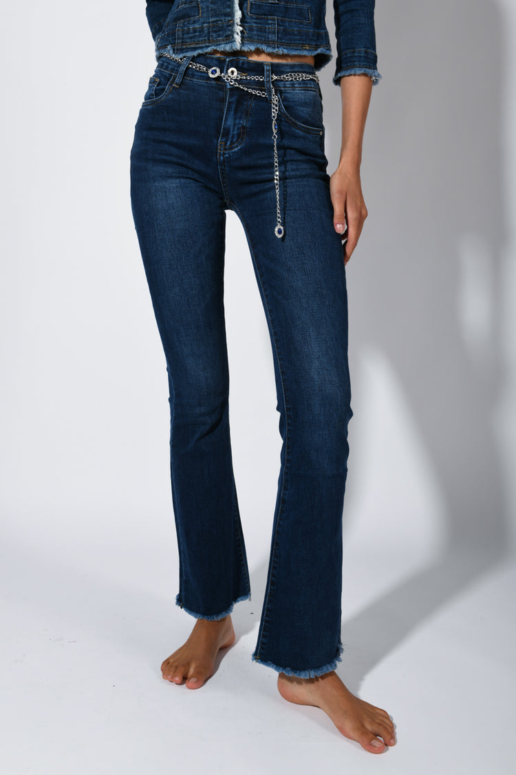 Jeans con cintura gioiello