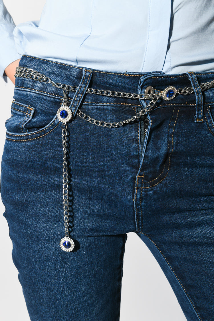 Jeans con cintura gioiello