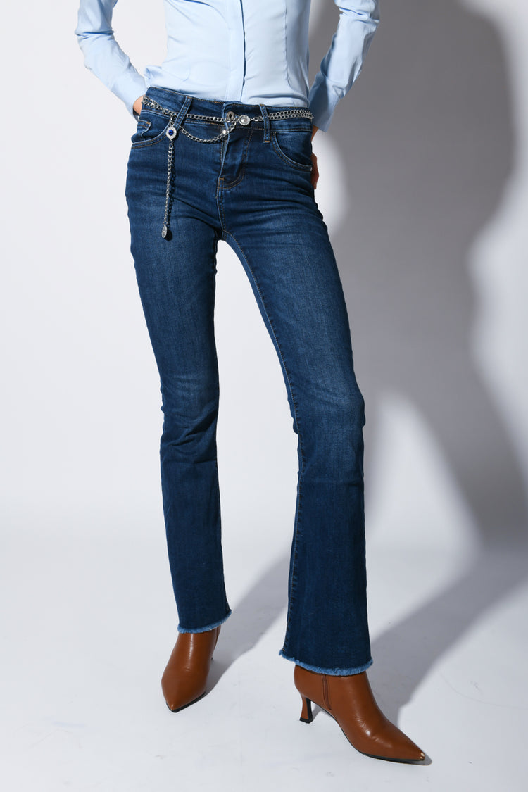 Jeans con cintura gioiello