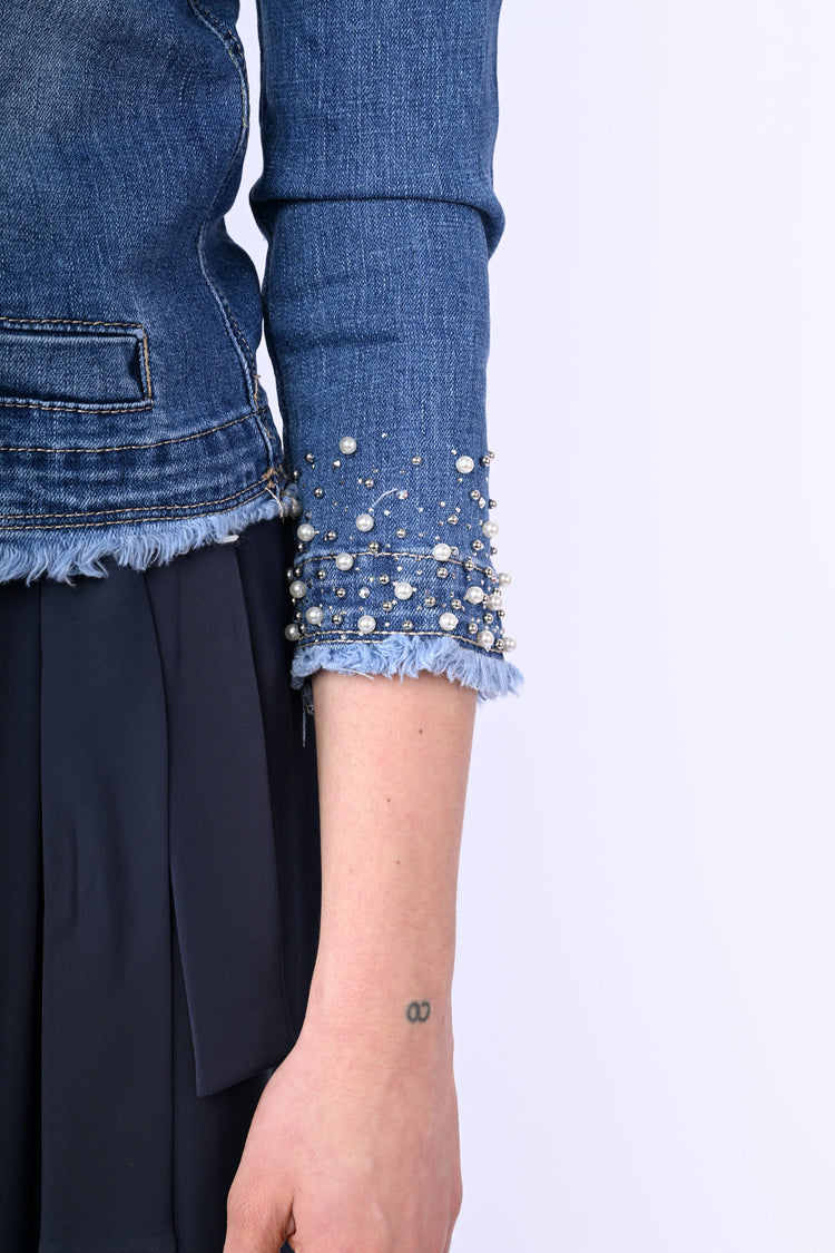 Giacca in denim con perline