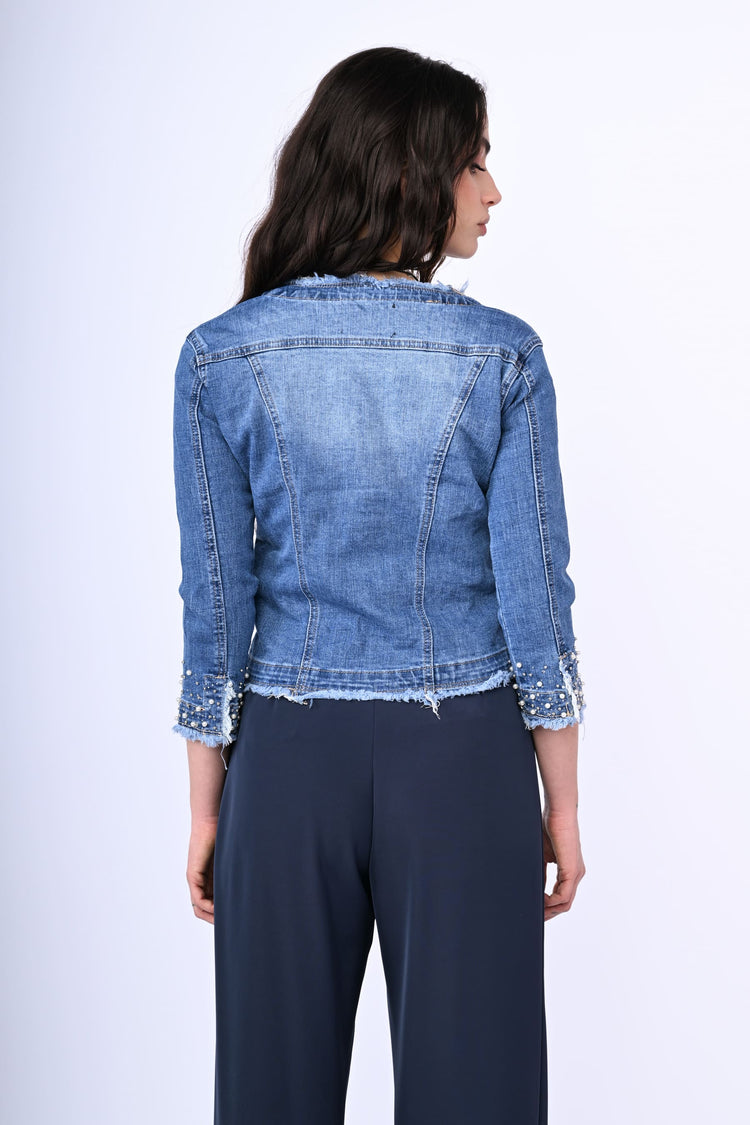 Giacca in denim con perline