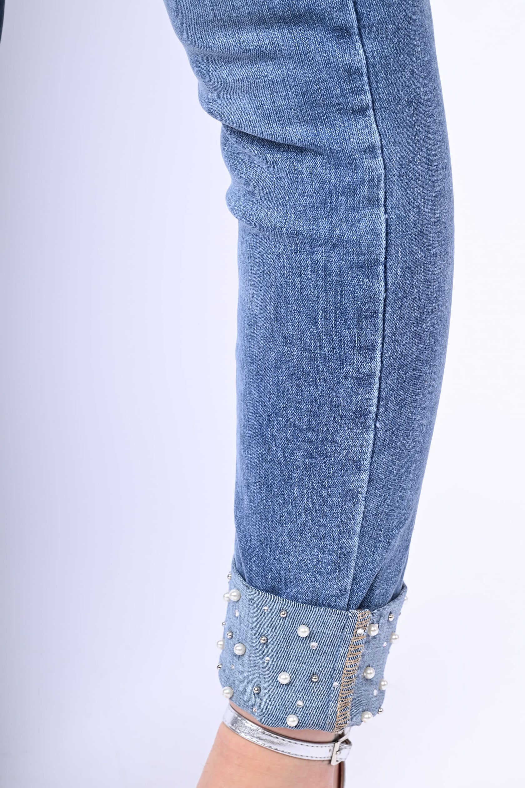 Jeans Con Perline All orlo Nunalie jeans-con-perline-all-orlo-nunalie