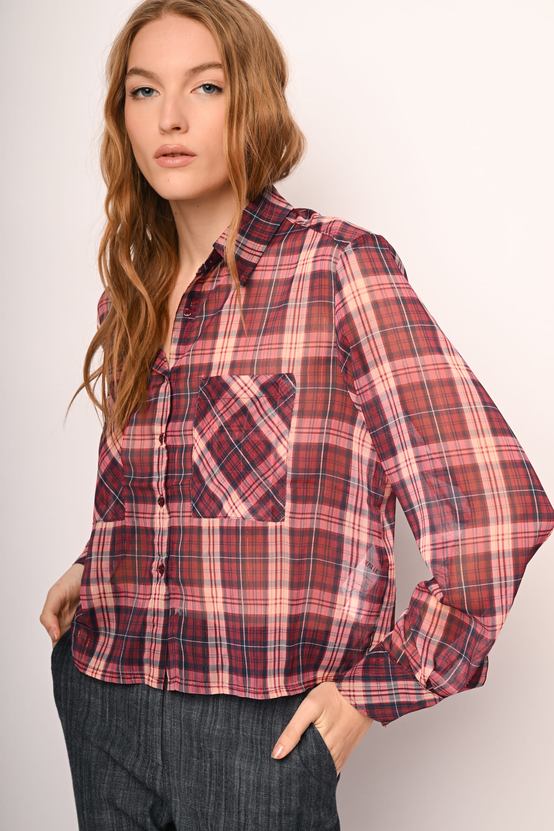 Camicia a stampa check con tasche