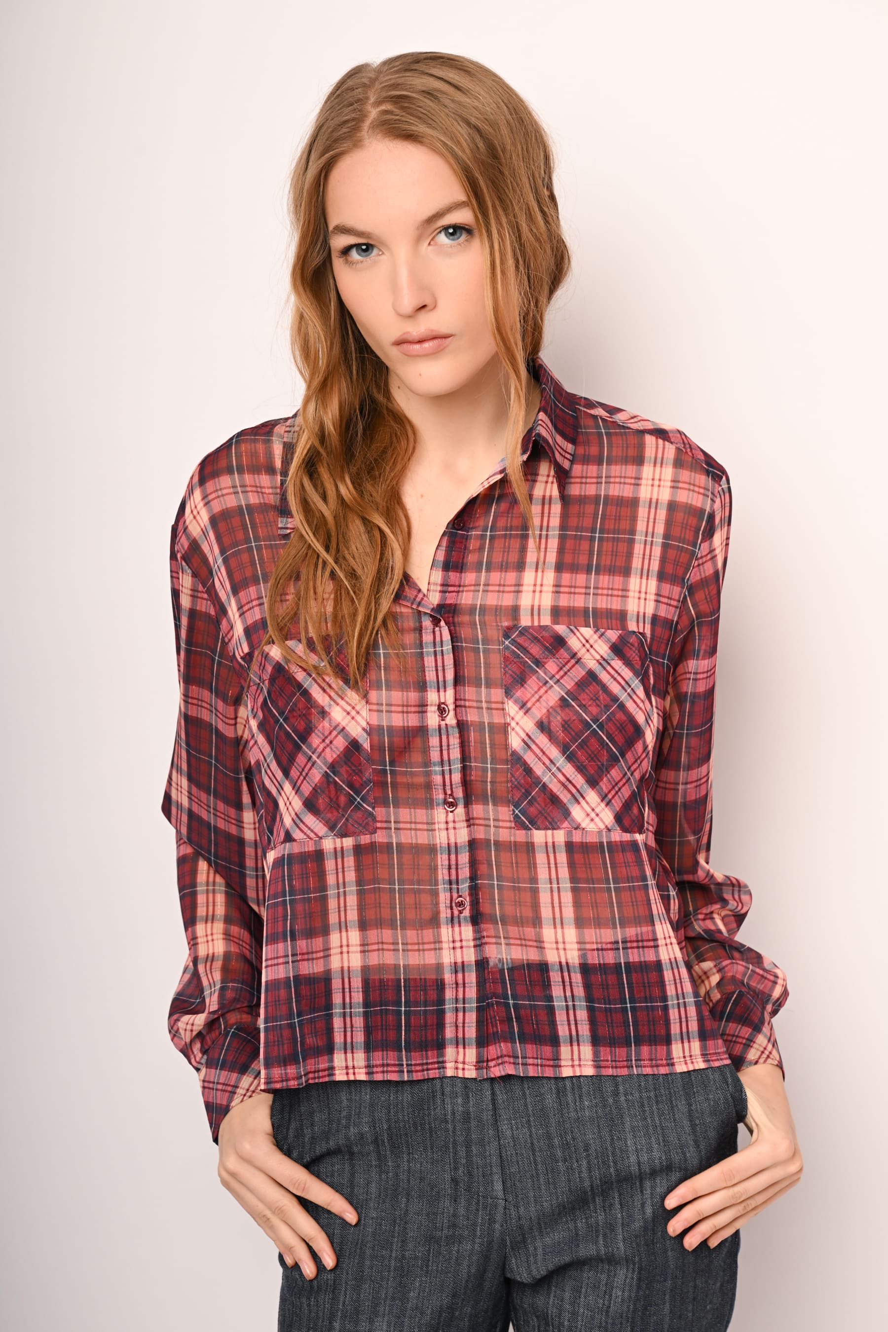 Camicia a stampa check con tasche