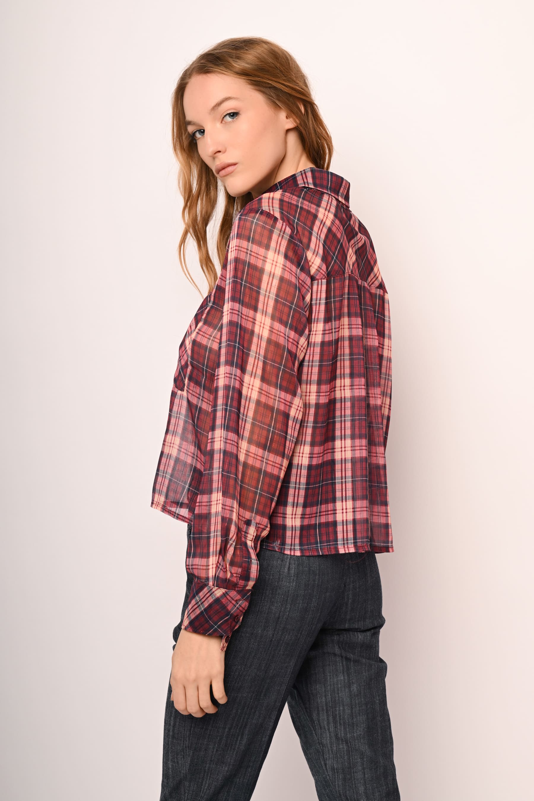 Camicia a stampa check con tasche