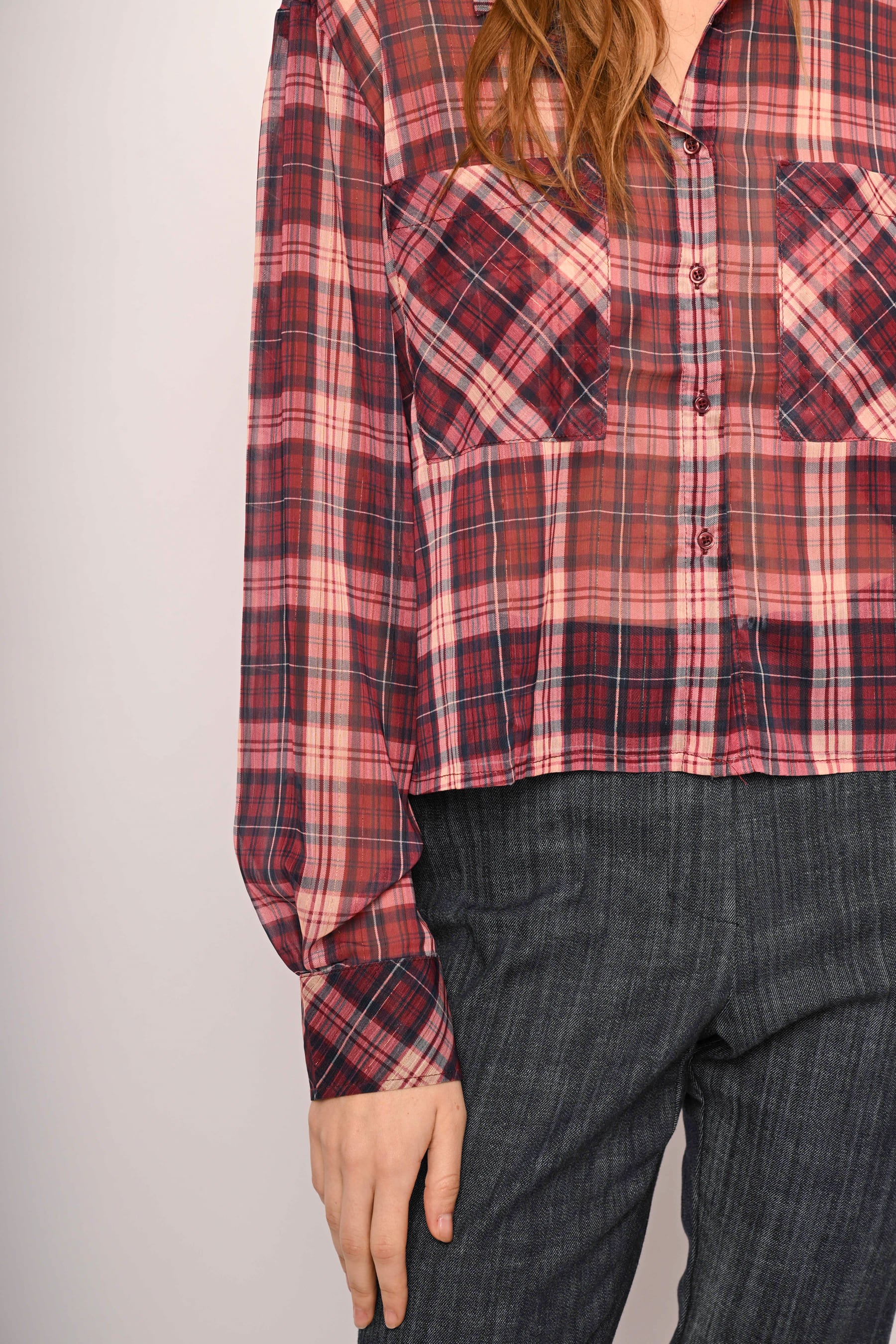 Camicia a stampa check con tasche