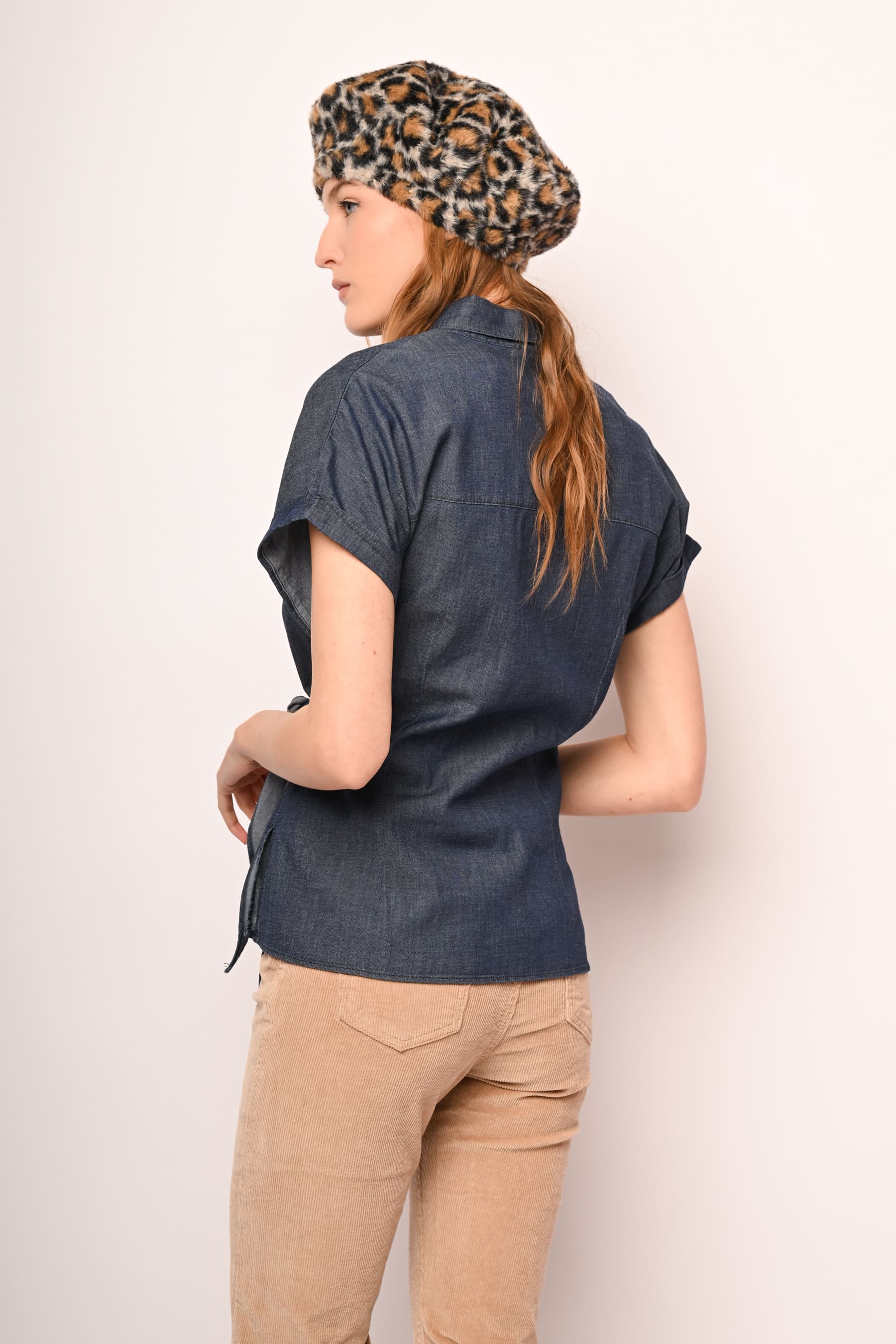 Camicia in denim con nodo